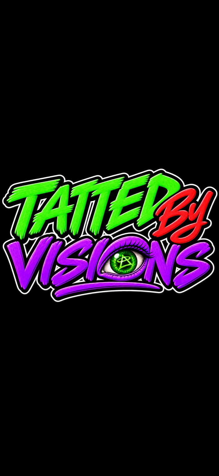 Tatted by Visions logo for Brand Visions, tattoo artist in Suite 22
